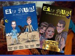 Montagem com os dois cartazes dos filme de Flávio guedes: Eita, Píua!; Eita Píula 2.
